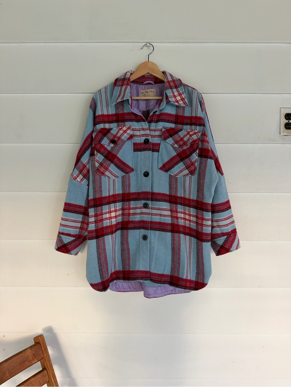 We The Free Down For You Plaid Shirt Jacket